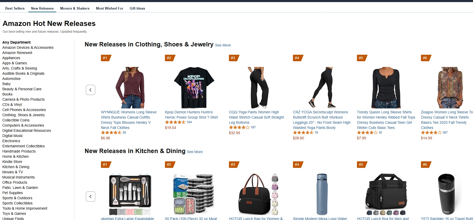 亚马逊榜单入口路径-新品榜 | Amazon Best Sellers New Releases Guide