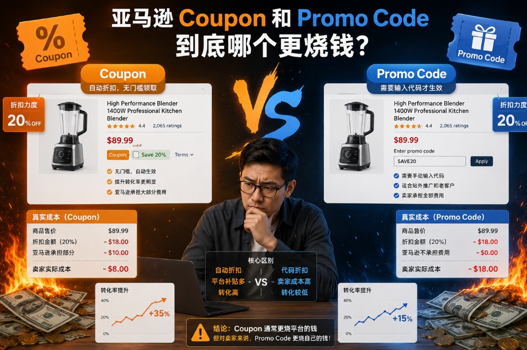 亚马逊Coupon和Promo Code到底哪个更烧钱？同一产品A/B测试后的真实数据