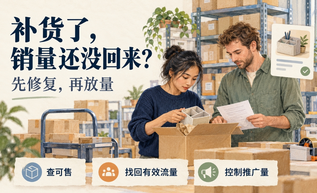 亚马逊断货后销量腰斩，广告和自然流量怎么恢复？