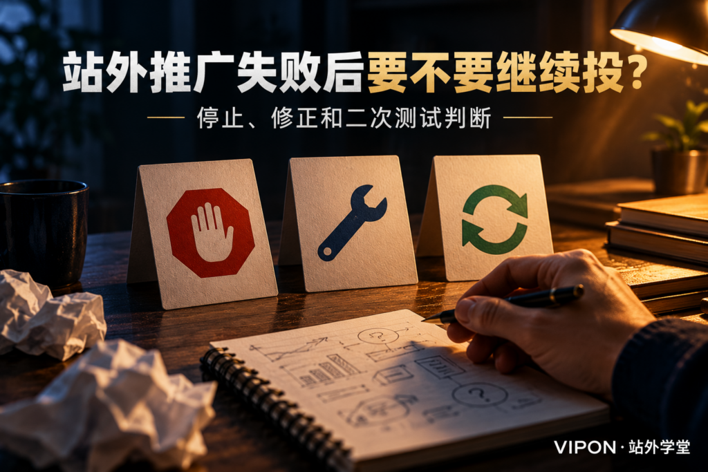 站外推广失败后要不要继续投？停止、修正和二次测试判断