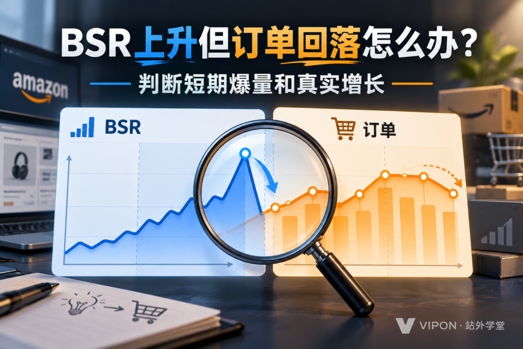 亚马逊站外推广后BSR上升但订单回落怎么办？判断短期爆量和真实增长