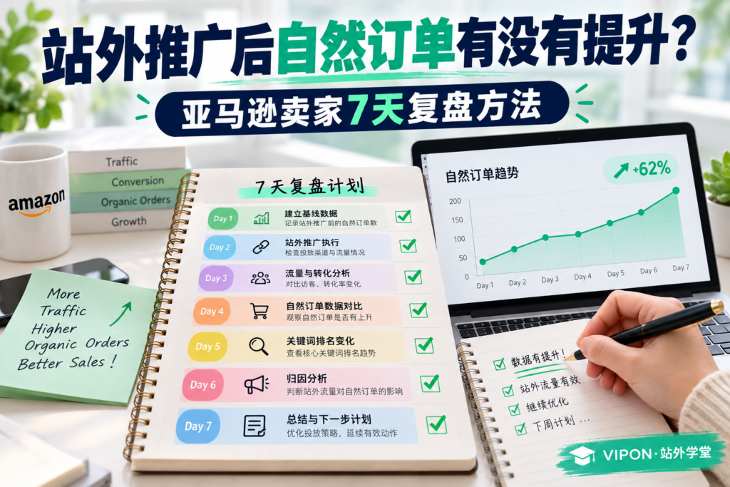 站外推广后自然订单有没有提升？亚马逊卖家7天复盘方法