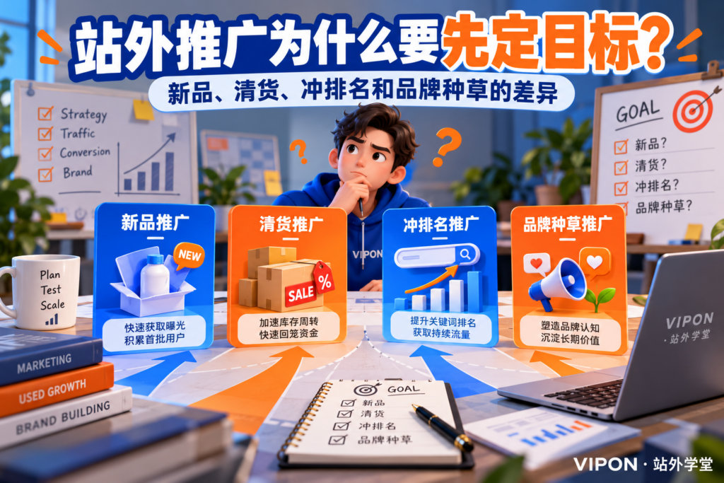 站外推广为什么要先定目标？新品、清货、冲排名和品牌种草的差异