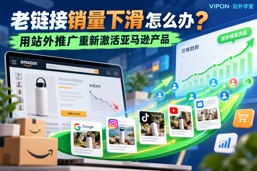 老链接销量下滑怎么办？用站外推广重新激活亚马逊产品