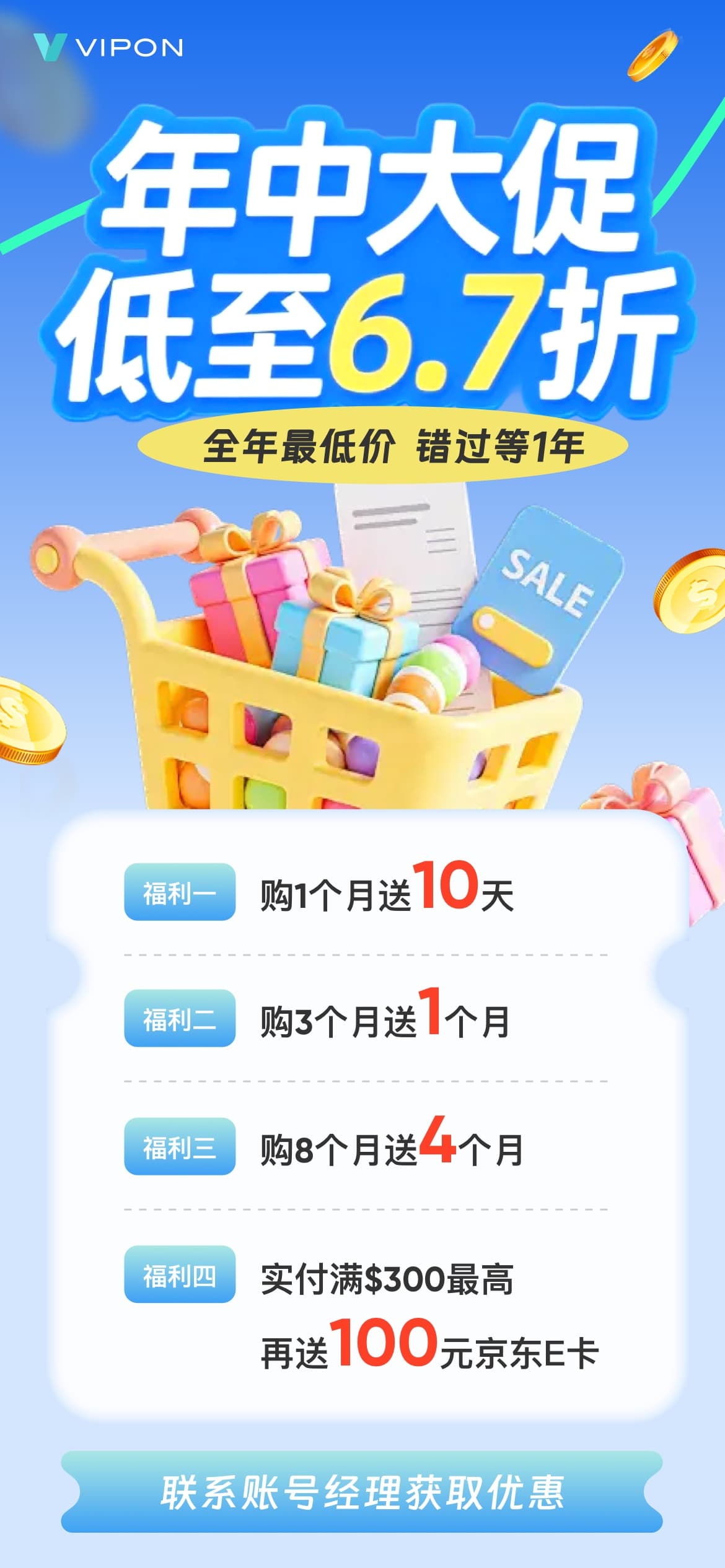 Prime Day大促结束后，VIPON年中大促