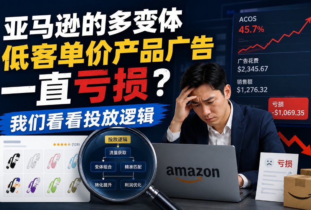 亚马逊的多变体低客单价产品广告一直亏损?我们看看投放逻辑