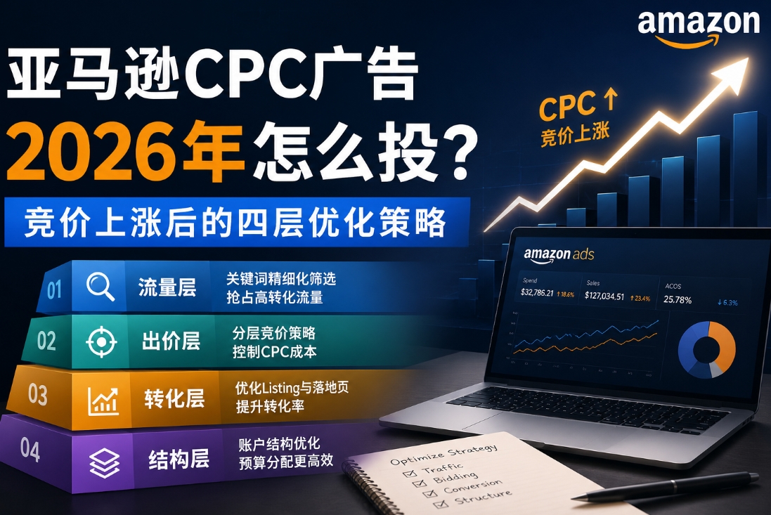亚马逊CPC广告2026年怎么投?竞价上涨后的四层优化策略