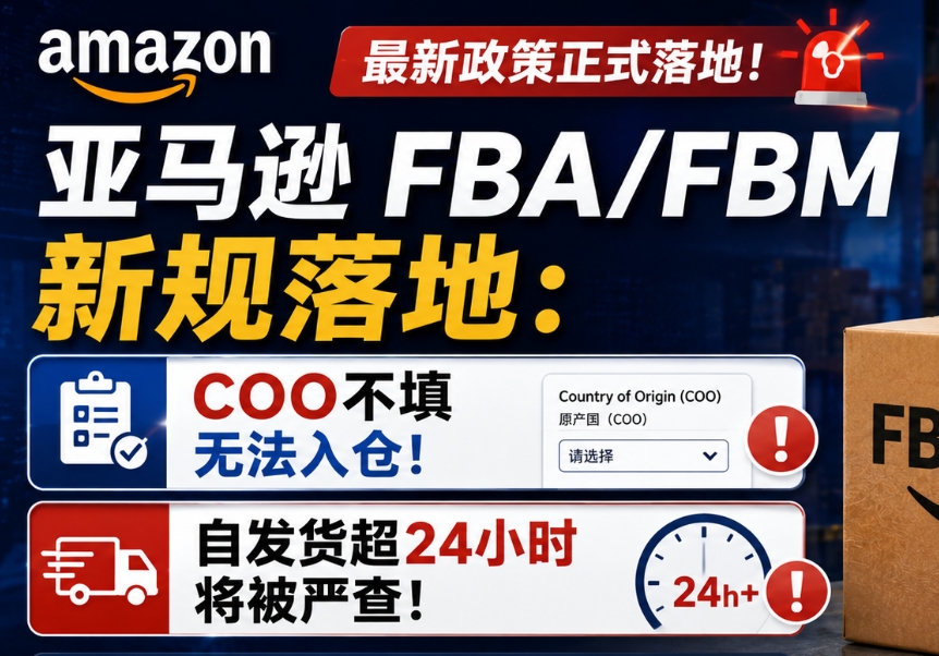 亚马逊FBA/FBM新规落地:COO不填无法入仓,自发货超24小时将被严查