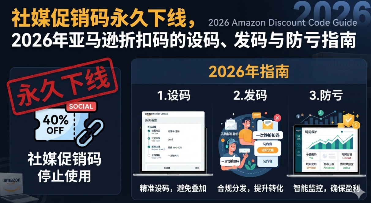 2026亚马逊折扣码新规:社媒促销码下线后怎么设、怎么发、怎么防亏
