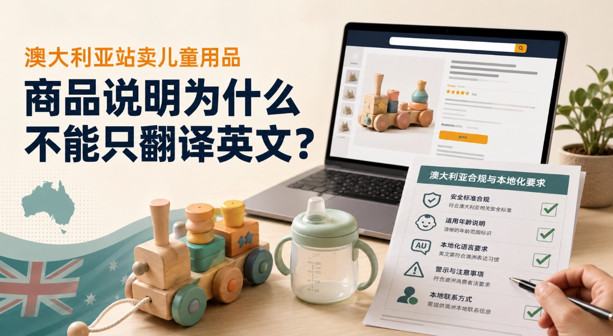 亚马逊澳大利亚站卖儿童用品，商品说明为什么不能只翻译英文？