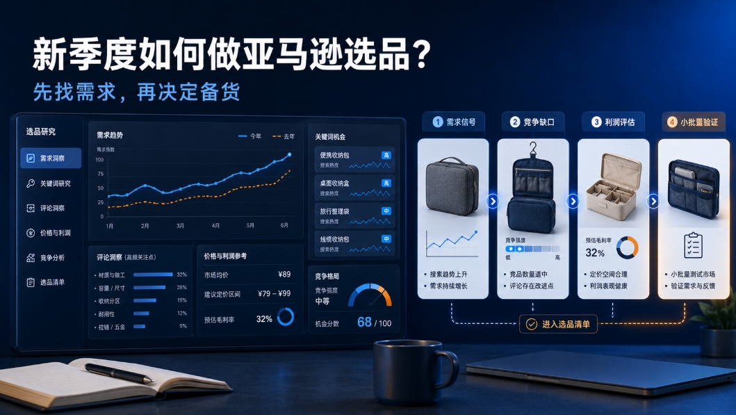 新季度如何做亚马逊选品？从需求信号到小批量验证的完整指南