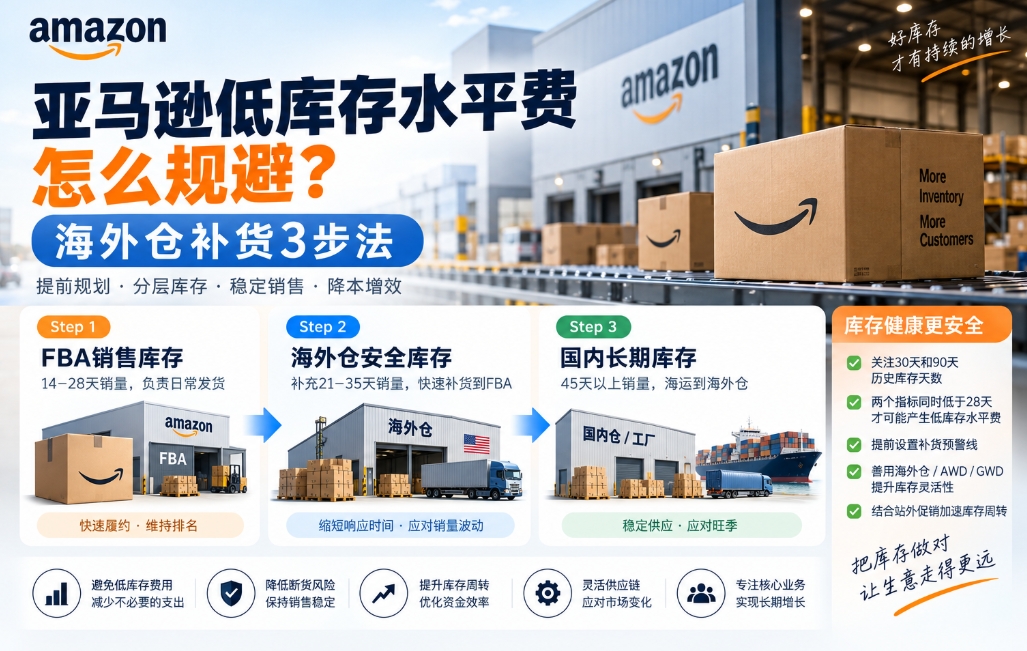 亚马逊低库存水平费怎么规避？海外仓补货3步法